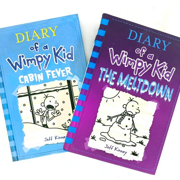 DIARY OF A WIMPY KID by Jeff Kinney Cabin Fever & The Meltdown (Hardcovers) NEW - Picture 1 of 5